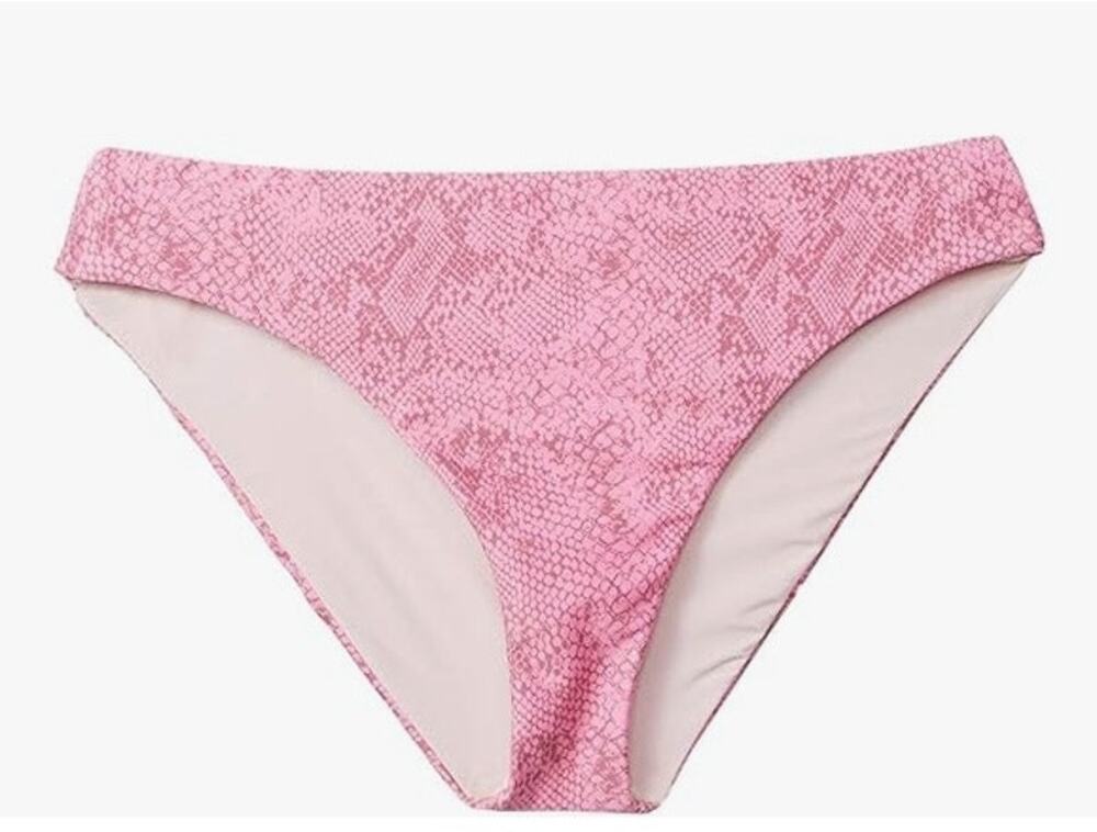 Splendid Big Kids' Charmer Retro Bikini Low Rise Bottom Pink Snake Print 14 NEW
